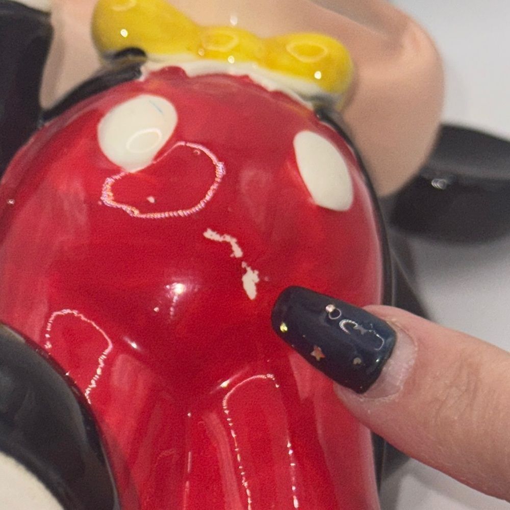 Vintage Disney Mickey Mouse Ceramic Figurine - Black, Red, Yellow - Picture 9 of 9